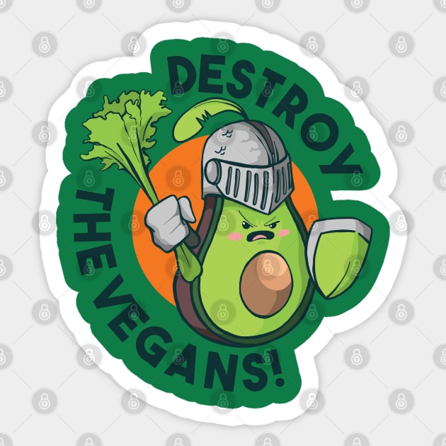 Avocado Destroy the Vegans Sticker by Hmus